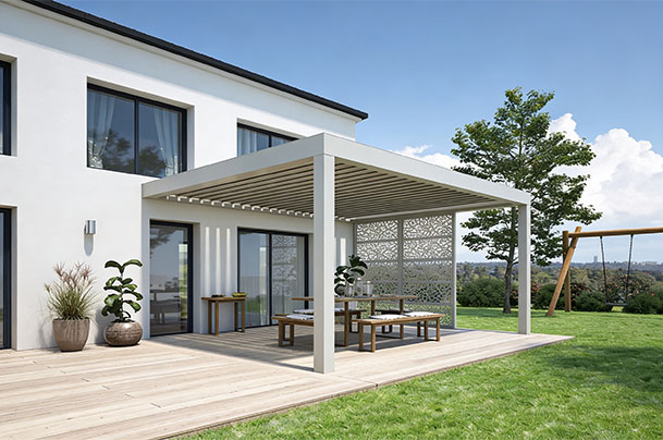 adn_pergola_adossee_aluminium_lily_kostum_RAL7035_decor_ezel_redimensionne ADN Fermetures Terres de fenetre image Frappe-ALU-ECLEA-KV cuisine